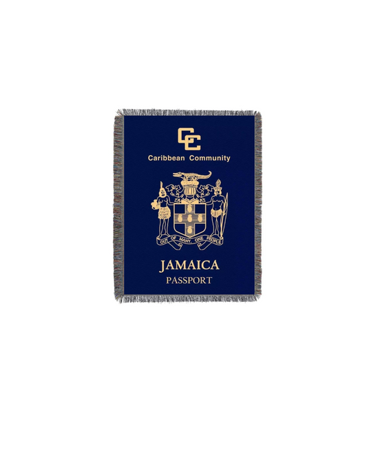 JAMAICAN PASSPORT TAPESTRY BLANKET