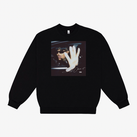 STILL OVER IT TAPESTRY PATCH SWEATSHIRT